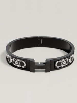 Clic HH Hermès Metallique bracelet - Black | Hermès USA