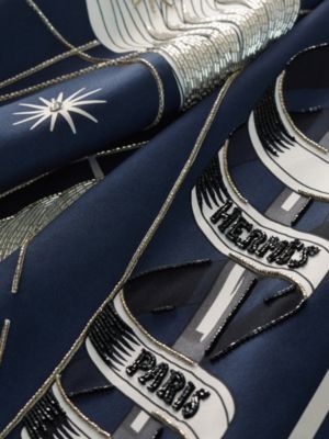 Chorus Stellarum Exceptional embroidered giant scarf, View: Detail, detail, view 4 of 5