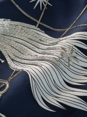 Chorus Stellarum Exceptional embroidered giant scarf, View: Detail, detail, view 5 of 5