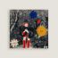 Amis pour la Vie scarf 45, noir/bleu/rouge