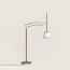 Pantographe reading floor lamp with lampshade, étoupe