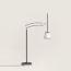 Pantographe reading floor lamp with lampshade, graphite