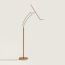 Pantographe reading floor lamp with LED ring, gold