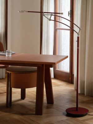 Pantographe reading floor lamp with LED ring, View: front, front, view 4 of 4