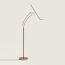 Pantographe reading floor lamp with LED ring, étoupe