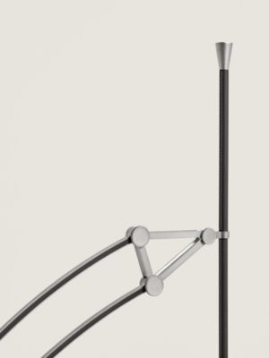 Pantographe reading floor lamp with LED ring, View: front, front, view 3 of 4