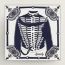 Brandebourgs Tattoo embroidered dossard scarf, craie/marine