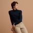 Blusa de base Cocoon, bleu marine