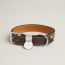 Tresse dog collar, rouge sellier/nata/sésame