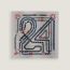 24 Brides et Chaines pocket square 45, gris/bleu/vermillon