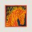 Pañuelo de bolsillo 45 Cheval de Feu, jaune/orange/bleu marine