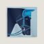 De Profil pocket square 45, bleu marine/ciel/turquoise