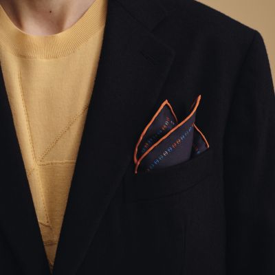 HERMES エルメス スカーフ ポケットチーフ 魚 さかな aq9485 くり抜く