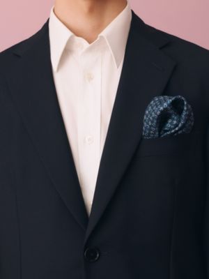 Deux Par Deux pocket square 45, View: Worn, worn, view 2 of 3