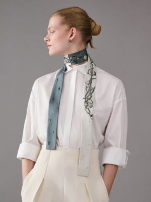 C'est la Fete Exceptional embroidered twill ribbon, View: Worn, worn, view 3 of 3