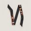 Tresses H embroidered Twilly, noir/rouge H/argent