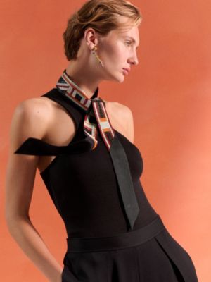 Tresses H Exceptional embroidered Twilly, View: Worn, worn, view 3 of 4