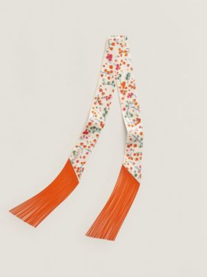 Red Berries leather fringes Twilly