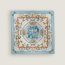 Les Becanes scarf 45, bleu clair/beige doré/blanc