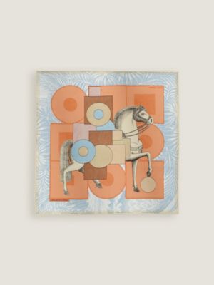 abricot/bleu ciel/beige