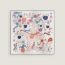 Le Pommier Sellier scarf 45, blanc/bleu/parme