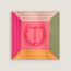 Portrait de Boucle scarf 45, rose bubblegum/vert/jaune
