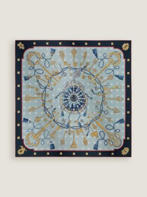 Les Cles double face scarf 90, View: Flat, flat, view 4 of 7