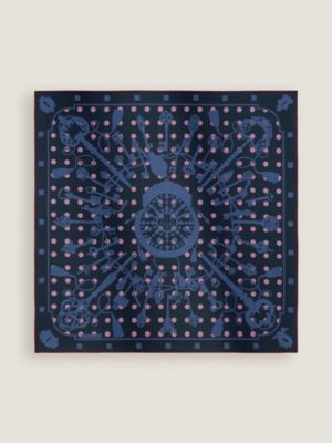 Les Cles double face scarf 90, View: Flat, flat, view 5 of 7