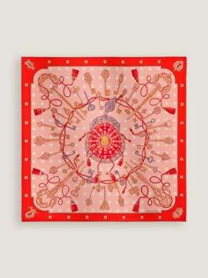 Les Cles double face scarf 90, View: Flat, flat, view 4 of 7