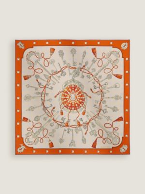 Les Cles double face scarf 90, View: Flat, flat, view 4 of 7