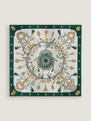 Les Cles double face scarf 90, View: Flat, flat, view 4 of 7
