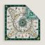 Les Cles double face scarf 90, vert sapin/gris perle/vieil or