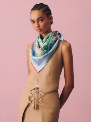 Les Eperons double face scarf 90, View: Worn, worn, view 3 of 6