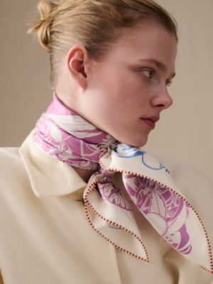 Flamingo Party Tattoo double face scarf 90, View: Worn, worn, view 3 of 6
