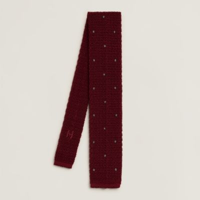 Cravate Hermès Soie – Motif « Verrouillage » – Rouge – Neuve Sans étiquette