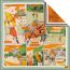 Wow double face scarf 90, orange/vert/potiron, no stock