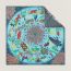 Sous le Charme d'Orphee double face scarf 90, bleu azur/bordeaux/vert, no stock