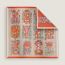 Botanica Grafica double face scarf 90, poudre/orange cuit/vert