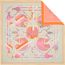 Tatersale en Zigzag double face scarf 90, vert amande/parme/orange, no stock