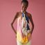 Cheval Sirene Double Face scarf 90, marine/rose/jaune, no stock