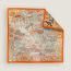 Mille Feuilles de Soie double face scarf 90, orange/gris perle/beige