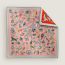 Caracteristick double face scarf 90, rose pâle/gris/vert amande