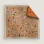 Caracteristick double face scarf 90, beige doré/orange/multicolore