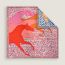 Au Triple Galop double face scarf 90, rouge/bois de rose/rose vif