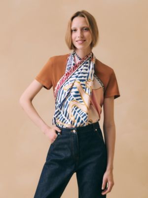 Au Triple Galop double face scarf 90, View: Worn, worn, view 2 of 7