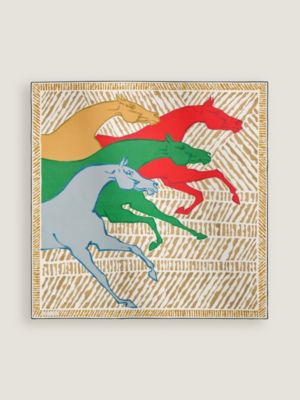 Au Triple Galop double face scarf 90, View: Flat, flat, view 4 of 7