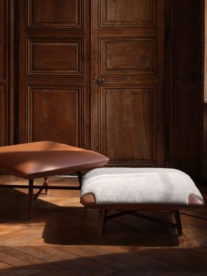 Les Necessaires d'Hermès "carre d'assise" low stool, high model 85, View: front, front, view 4 of 4