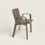 La Chaise Sellier dining chair with armrests, étoupe