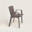 La Chaise Sellier dining chair with armrests, étain