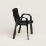 La Chaise Sellier dining chair with armrests, noir ébène
